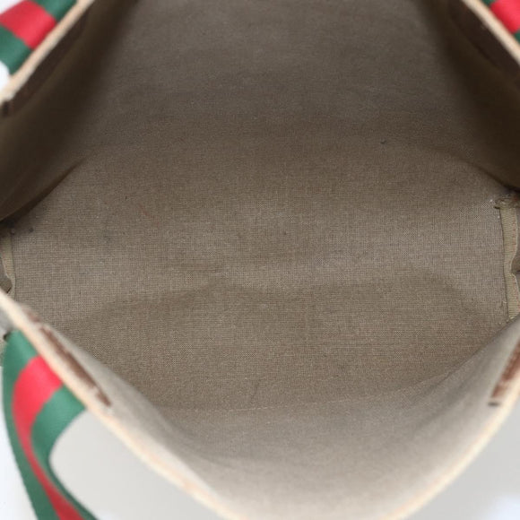 GUCCI GG Supreme Web Sherry Line Tote Bag PVC Beige Red 89 02 003 Auth ti3661