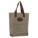GUCCI GG Supreme Web Sherry Line Tote Bag PVC Beige Red Auth ti3662-1