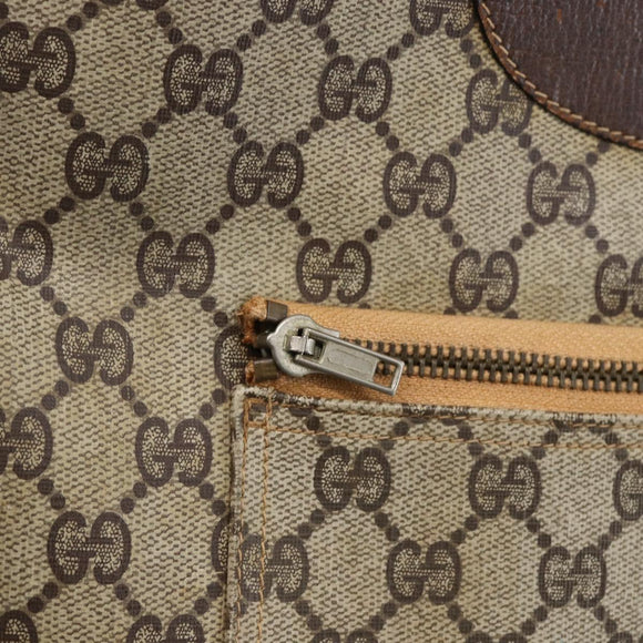 GUCCI GG Supreme Web Sherry Line Tote Bag PVC Beige Red Auth ti3662