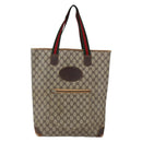 GUCCI GG Supreme Web Sherry Line Tote Bag PVC Beige Red Auth ti3662-2