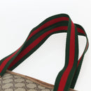 GUCCI GG Supreme Web Sherry Line Tote Bag PVC Beige Red Auth ti3662-8
