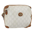 GUCCI GG Plus Supreme Shoulder Bag PVC Gold White Auth ti3663-1