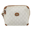 GUCCI GG Plus Supreme Shoulder Bag PVC Gold White Auth ti3663-13