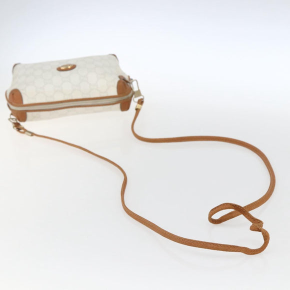 GUCCI GG Plus Supreme Shoulder Bag PVC Gold White Auth ti3663