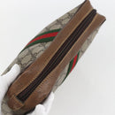 GUCCI GG Supreme Web Sherry Line Bag PVC Beige Red 32 014 3553 Auth ti3666-6