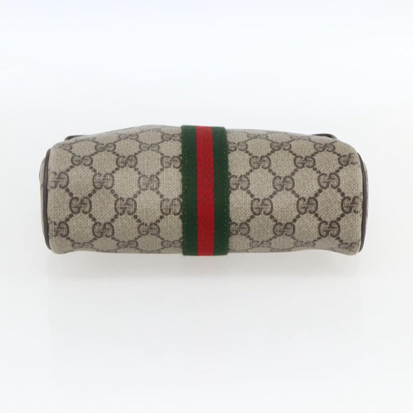 GUCCI GG Supreme Web Sherry Line Bag PVC Beige Red 32 014 3553 Auth ti3666