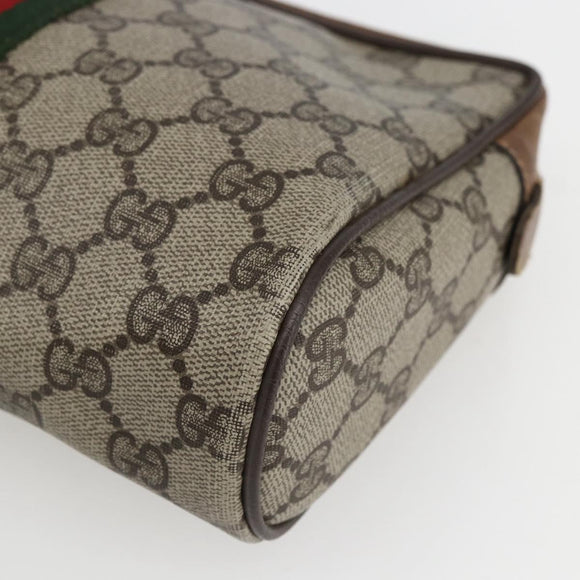 GUCCI GG Supreme Web Sherry Line Bag PVC Beige Red 32 014 3553 Auth ti3666