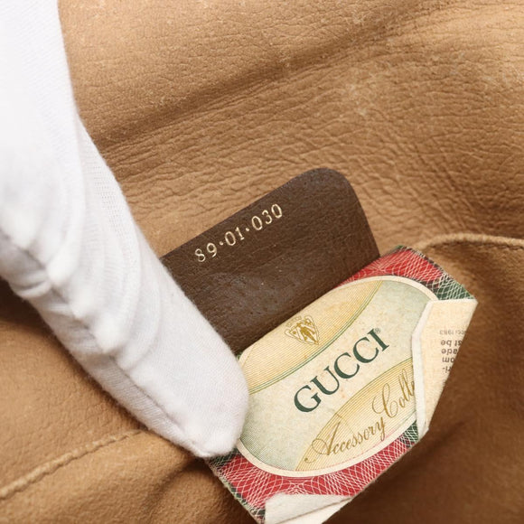 GUCCI GG Supreme Web Sherry Line Clutch Bag PVC Beige Gold 89 01 030 Auth ti3667
