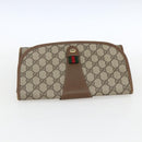 GUCCI GG Supreme Web Sherry Line Clutch Bag PVC Beige Gold 89 01 030 Auth ti3667-6