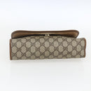 GUCCI GG Supreme Web Sherry Line Clutch Bag PVC Beige Gold 89 01 030 Auth ti3667-7
