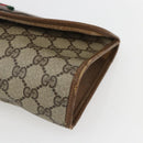 GUCCI GG Supreme Web Sherry Line Clutch Bag PVC Beige Gold 89 01 030 Auth ti3667-8