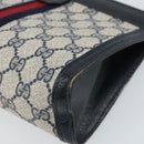 GUCCI GG Supreme Sherry Line Clutch Bag PVC Navy Red 64 01 001 Auth ti3668-10