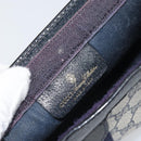 GUCCI GG Supreme Sherry Line Clutch Bag PVC Navy Red 64 01 001 Auth ti3668-12
