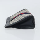 GUCCI GG Supreme Sherry Line Clutch Bag PVC Navy Red 64 01 001 Auth ti3668-5