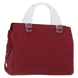 PRADA Hand Bag Nylon Red Auth ti3669