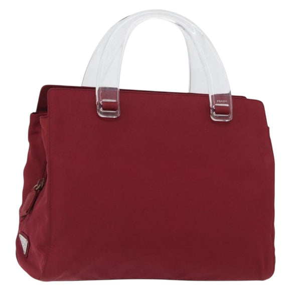 PRADA Hand Bag Nylon Red Auth ti3669