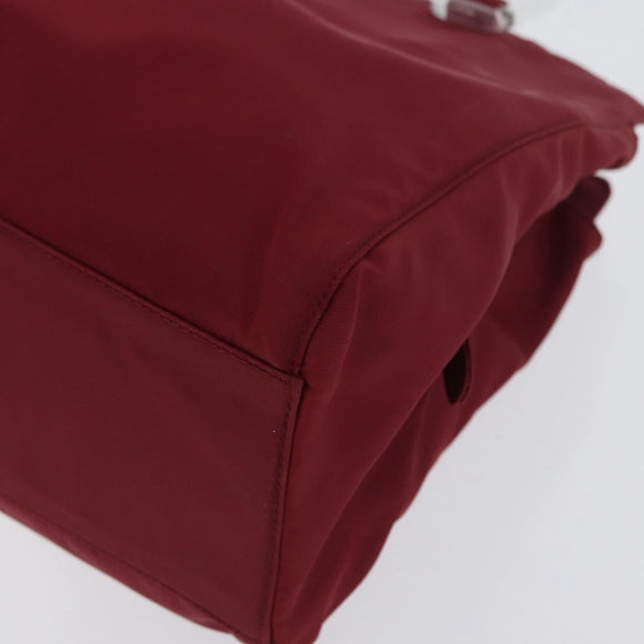 PRADA Hand Bag Nylon Red Auth ti3669