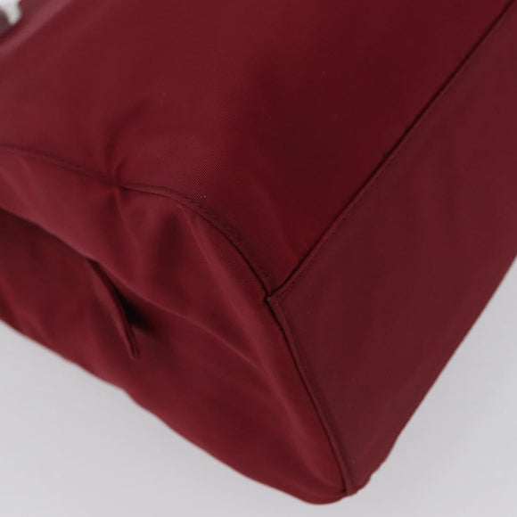 PRADA Hand Bag Nylon Red Auth ti3669