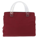 PRADA Hand Bag Nylon Red Auth ti3669-3