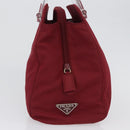 PRADA Hand Bag Nylon Red Auth ti3669-5