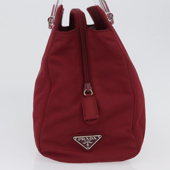 PRADA Hand Bag Nylon Red Auth ti3669