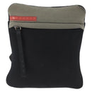 PRADA Sports Shoulder Bag Nylon Khaki Silver Auth ti3670-13