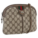 GUCCI GG Supreme Web Sherry Line Bag PVC Beige Red 904 02 047 Auth ti3671-1