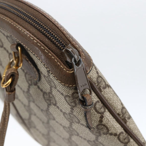 GUCCI GG Supreme Web Sherry Line Bag PVC Beige Red 904 02 047 Auth ti3671