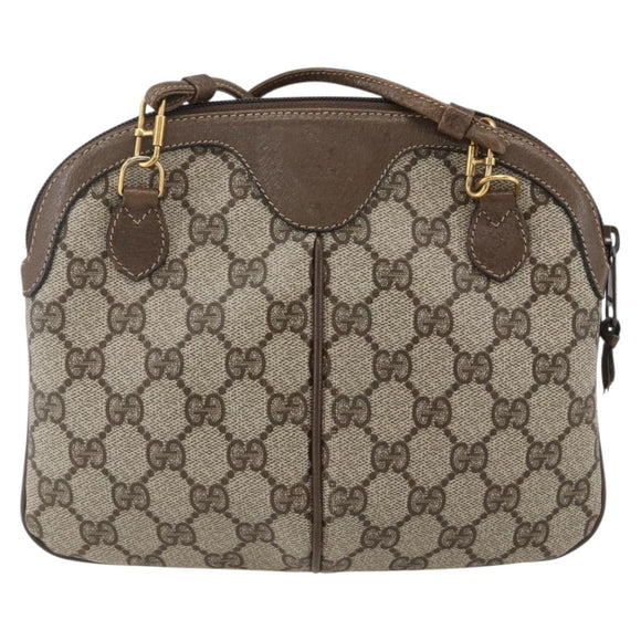 GUCCI GG Supreme Web Sherry Line Bag PVC Beige Red 904 02 047 Auth ti3671