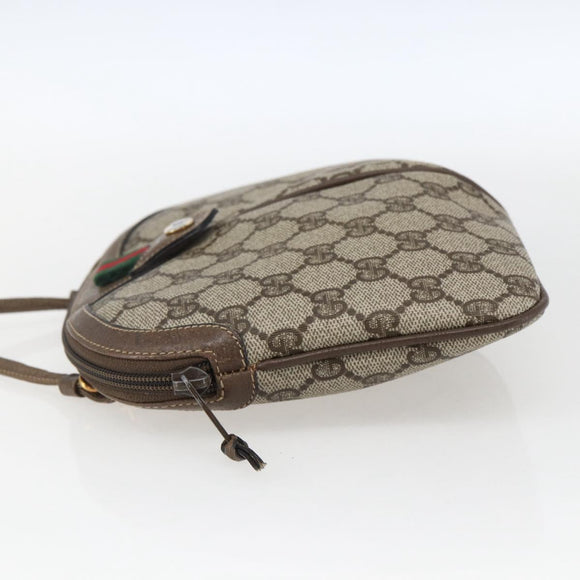 GUCCI GG Supreme Web Sherry Line Bag PVC Beige Red 904 02 047 Auth ti3671