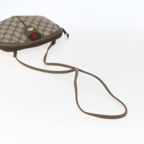 GUCCI GG Supreme Web Sherry Line Bag PVC Beige Red 904 02 047 Auth ti3671