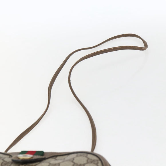 GUCCI GG Supreme Web Sherry Line Bag PVC Beige Red 904 02 047 Auth ti3671
