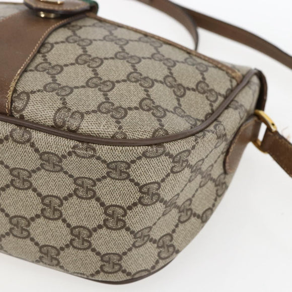 GUCCI GG Supreme Web Sherry Line Tasche PVC Beige Rot 89 02 032 Auth ti3672