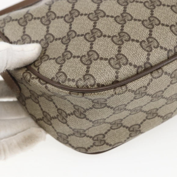 GUCCI GG Supreme Web Sherry Line Tasche PVC Beige Rot 89 02 032 Auth ti3672