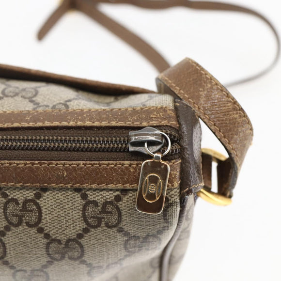 GUCCI GG Supreme Web Sherry Line Tasche PVC Beige Rot 89 02 032 Auth ti3672