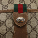 GUCCI GG Supreme Web Sherry Line Tasche PVC Beige Rot 89 02 032 Auth ti3672-15