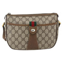 GUCCI GG Supreme Web Sherry Line Tasche PVC Beige Rot 89 02 032 Auth ti3672-2