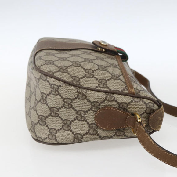 GUCCI GG Supreme Web Sherry Line Tasche PVC Beige Rot 89 02 032 Auth ti3672