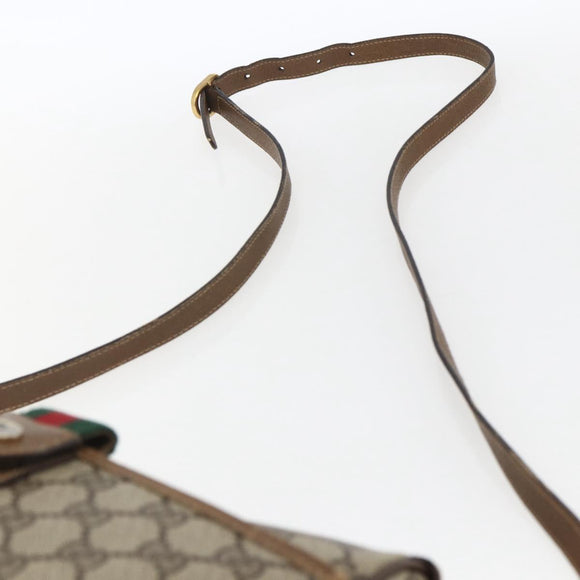 GUCCI GG Supreme Web Sherry Line Tasche PVC Beige Rot 89 02 032 Auth ti3672