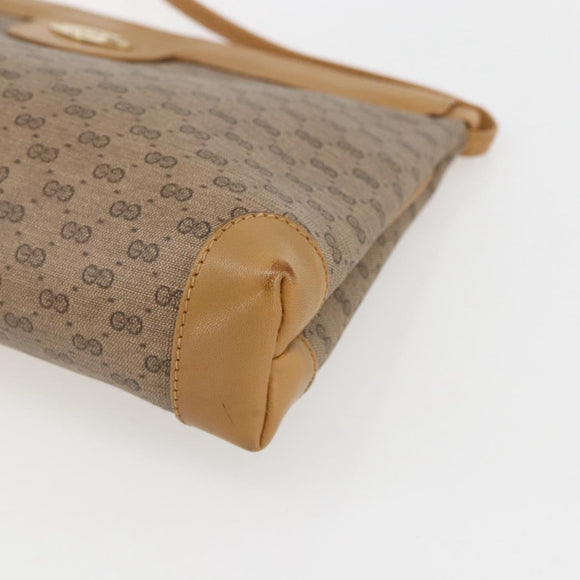 GUCCI Micro GG Supreme Shoulder Bag PVC Beige Gold Auth ti3673