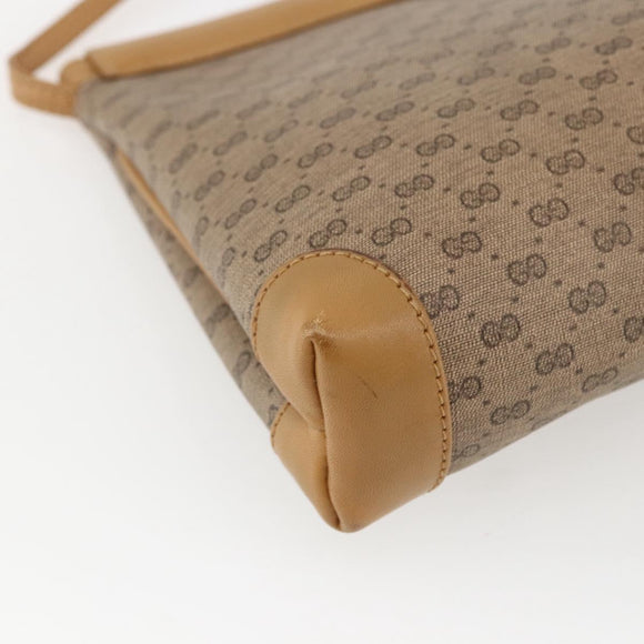 GUCCI Micro GG Supreme Shoulder Bag PVC Beige Gold Auth ti3673