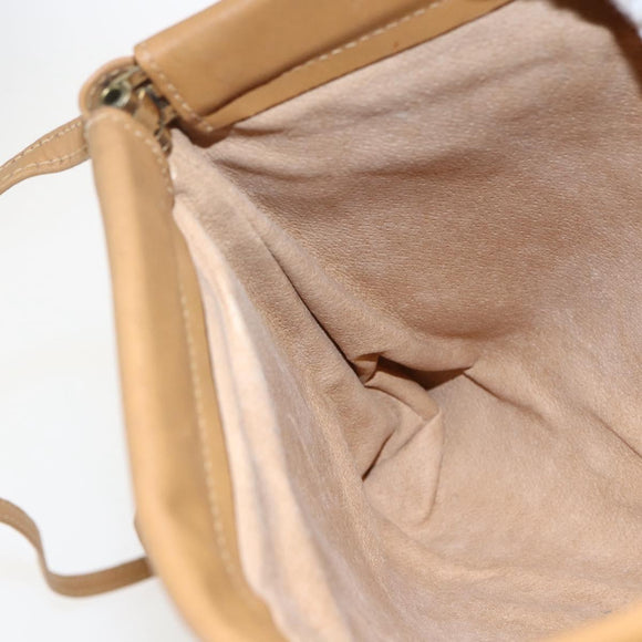 GUCCI Micro GG Supreme Shoulder Bag PVC Beige Gold Auth ti3673