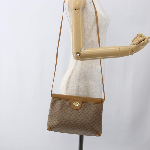 GUCCI Micro GG Supreme Shoulder Bag PVC Beige Gold Auth ti3673