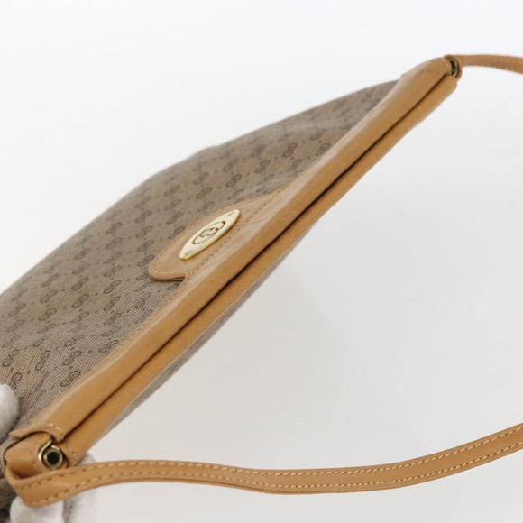 GUCCI Micro GG Supreme Shoulder Bag PVC Beige Gold Auth ti3673