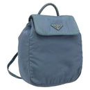 PRADA Backpack Nylon Baby Blue Silver Auth ti3674-1