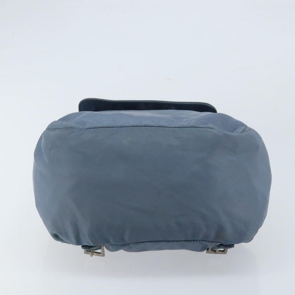 PRADA Backpack Nylon Baby Blue Silver Auth ti3674