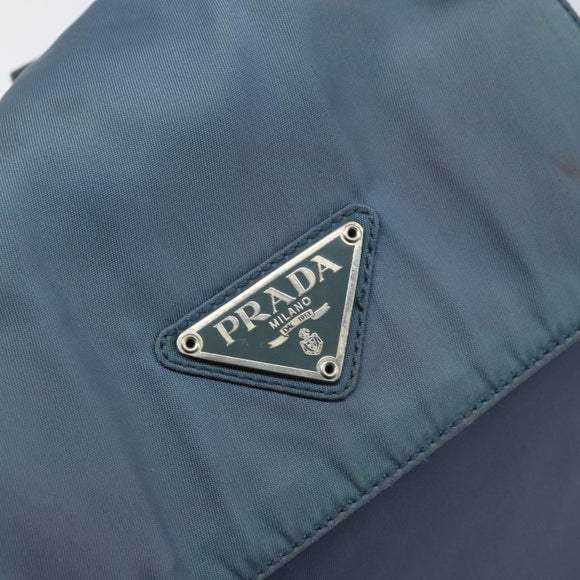 PRADA Backpack Nylon Baby Blue Silver Auth ti3674