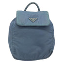 PRADA Backpack Nylon Baby Blue Silver Auth ti3674-13