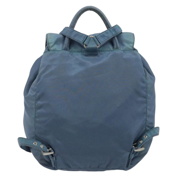 PRADA Backpack Nylon Baby Blue Silver Auth ti3674