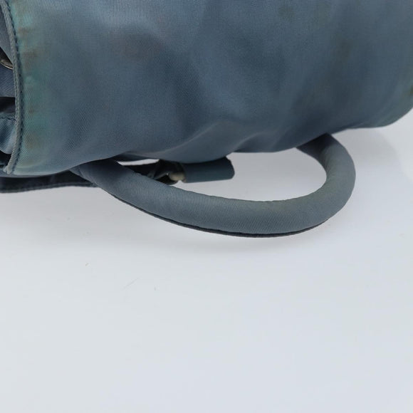 PRADA Backpack Nylon Baby Blue Silver Auth ti3674